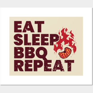 Eat Sleep BBQ! Posters and Art